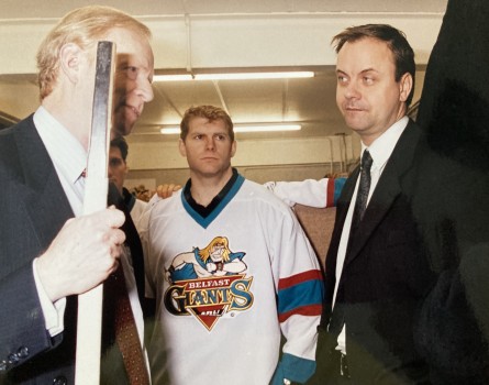 First base  in 2000 for the Belfast Giants